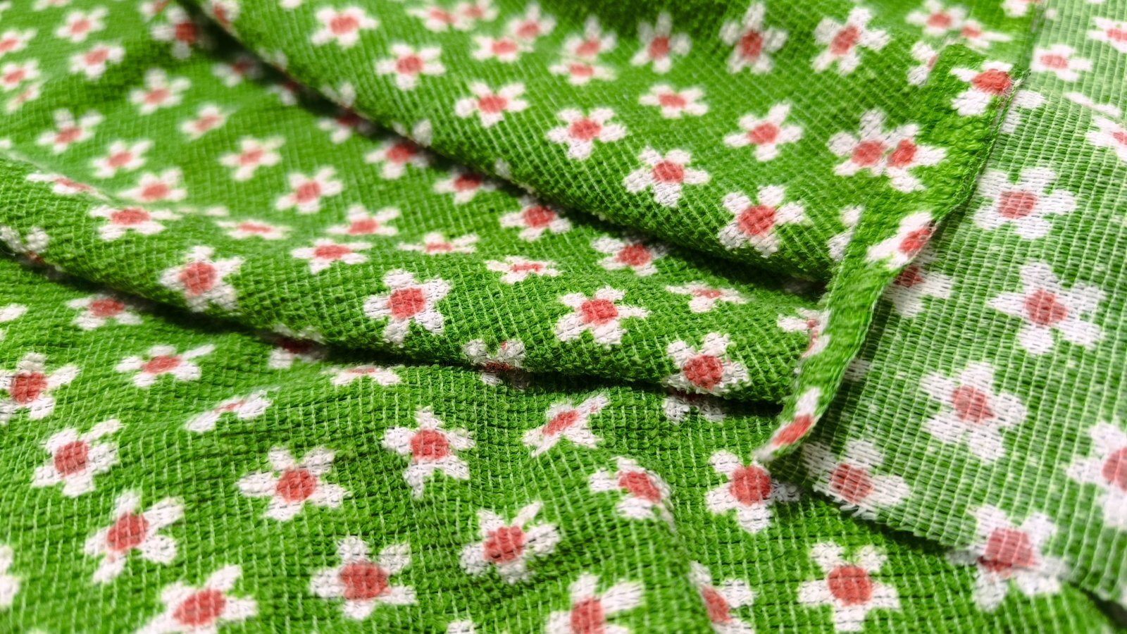 画像1: ドイツ70's★可愛い小花のファブリック（タオル地）はぎれ大