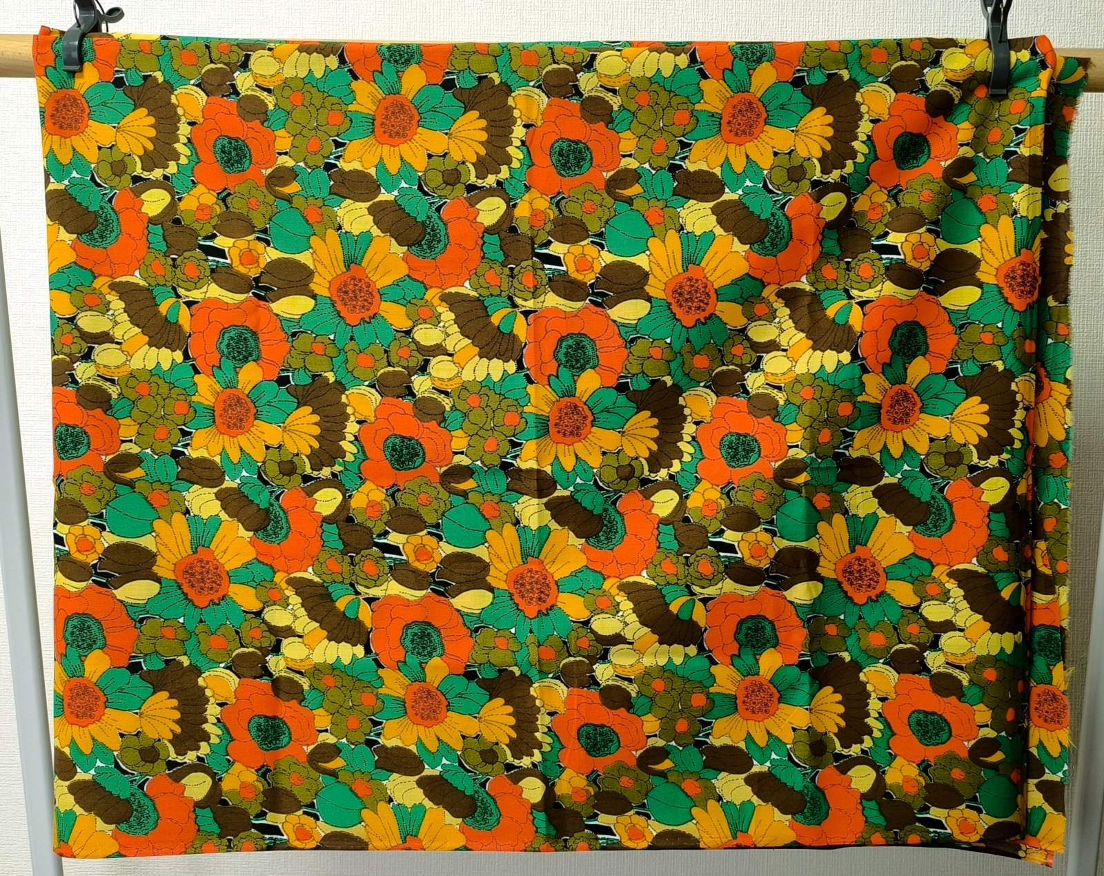 画像4: 秋色ビンテージフラワーファブリック（はぎれ）