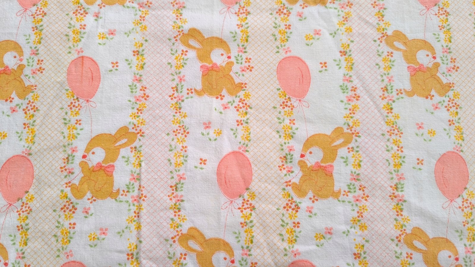 画像3: DDR★ウサギと風船（ピンク系）はぎれ