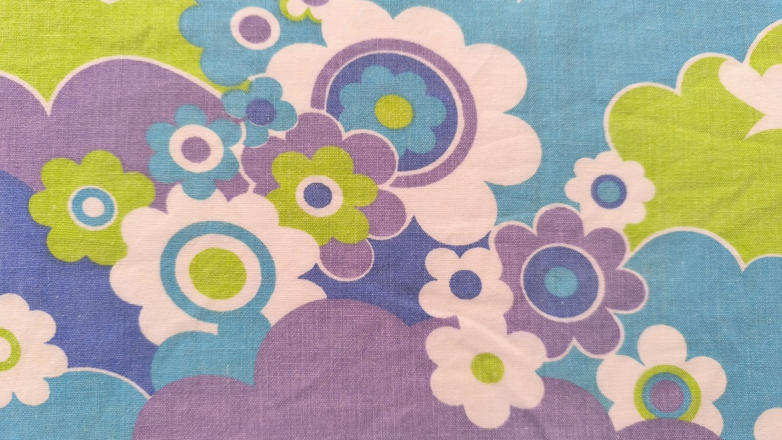 画像2: ドイツ70's★可愛いハートと花と雲（はぎれ）