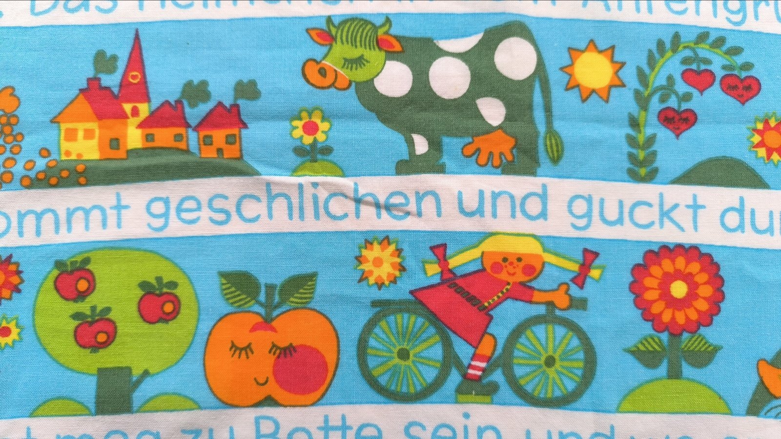 画像3: 【グラジエラ】定番★子供柄の可愛いファブリック（水色地）はぎれ