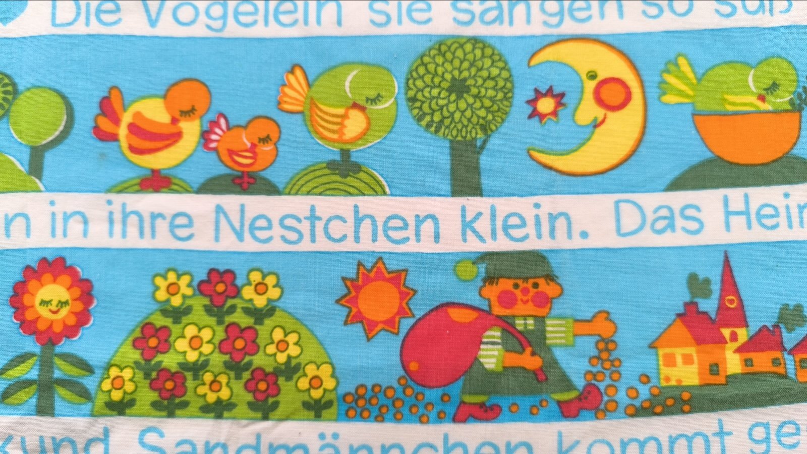 画像1: 【グラジエラ】定番★子供柄の可愛いファブリック（水色地）はぎれ