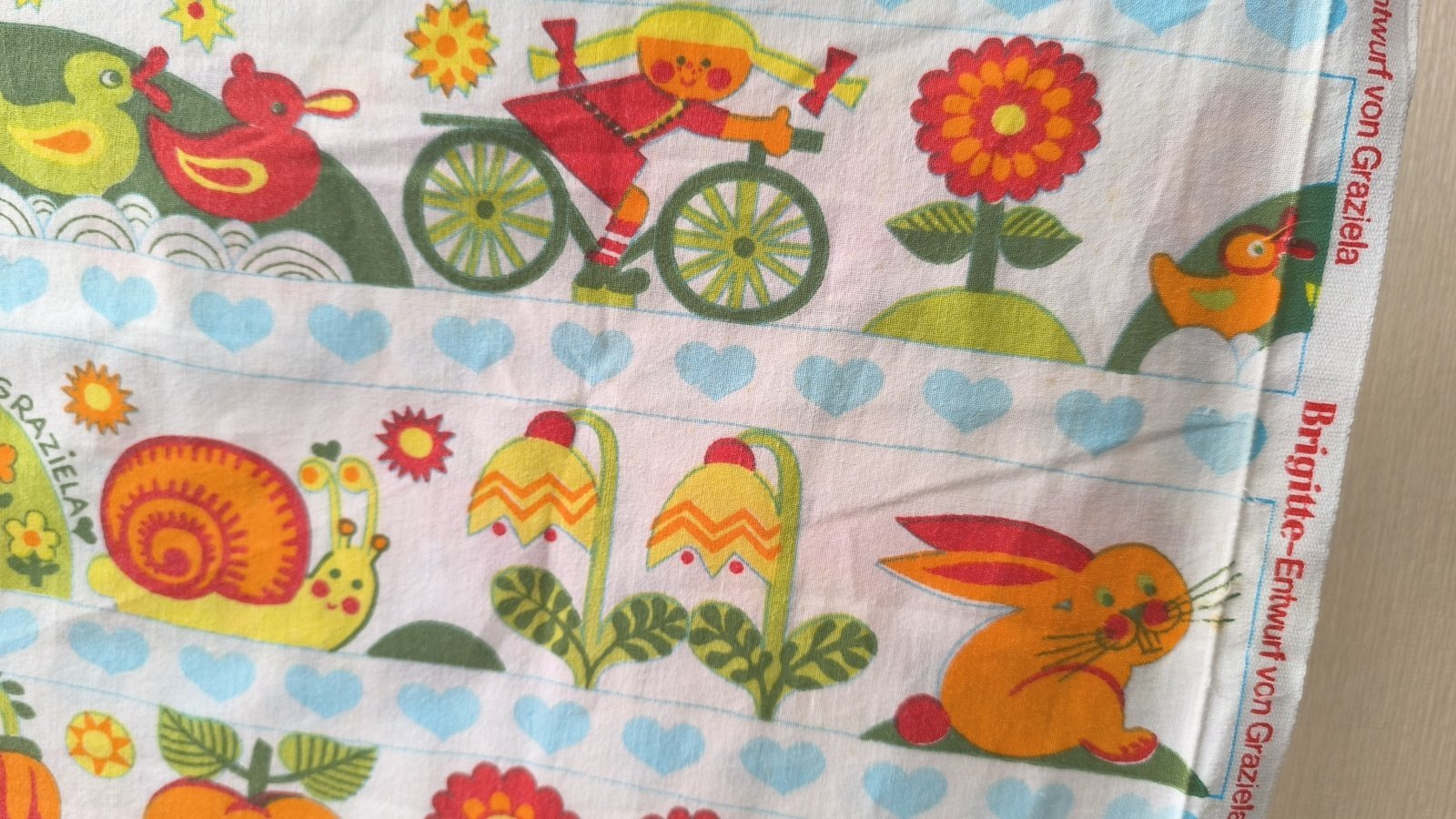 画像9: 【グラジエラ】ドイツ語歌詞入りイラストファブリック（白地）