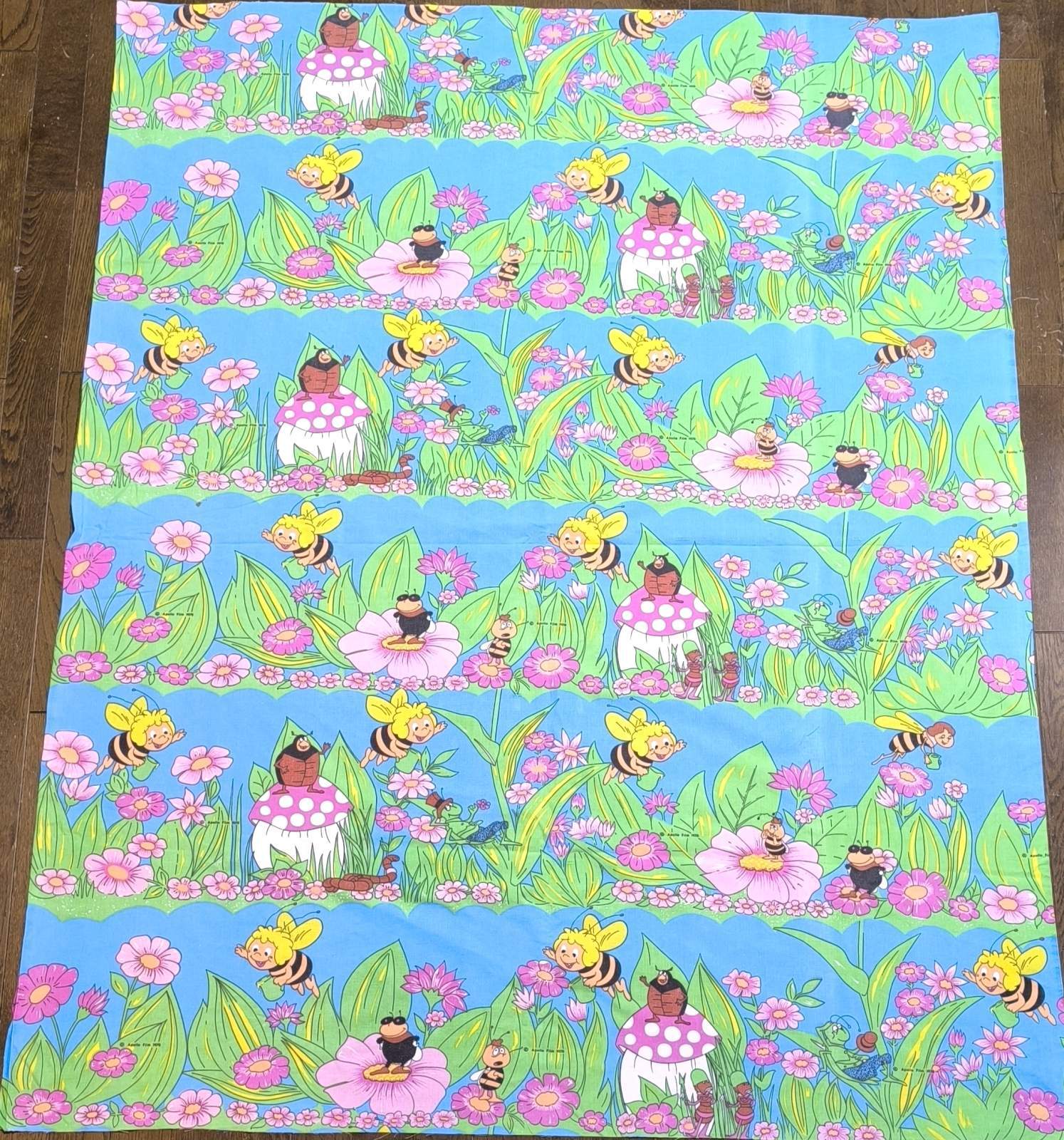 画像4: ドイツビンテージ◆みつばちマーヤ（青系はぎれ）