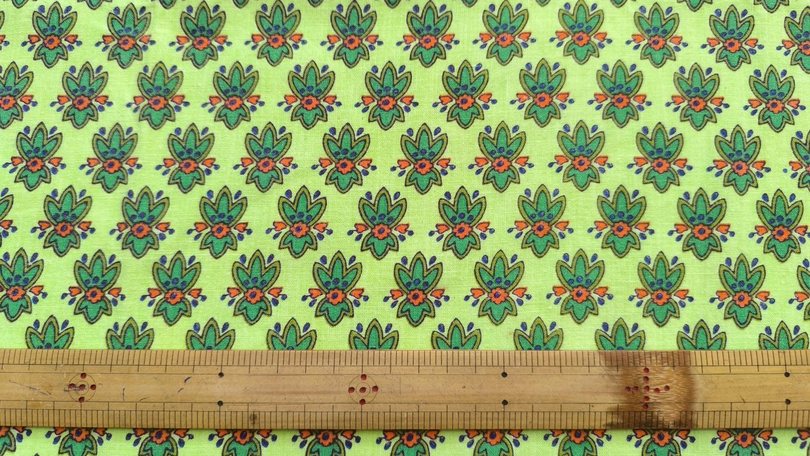 画像2: ドイツビンテージ◆お花？パターン柄はぎれ