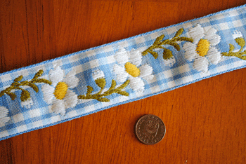 画像1: ギンガムチェック＆お花（水色）再入荷